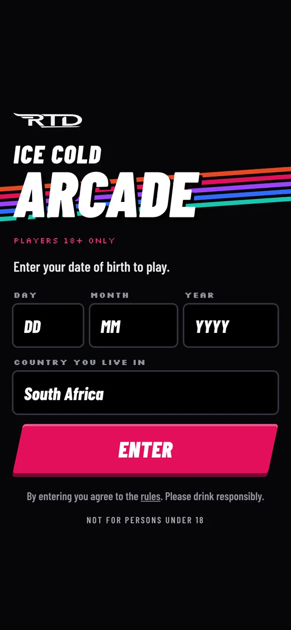 The 18+ gate: date of birth and country